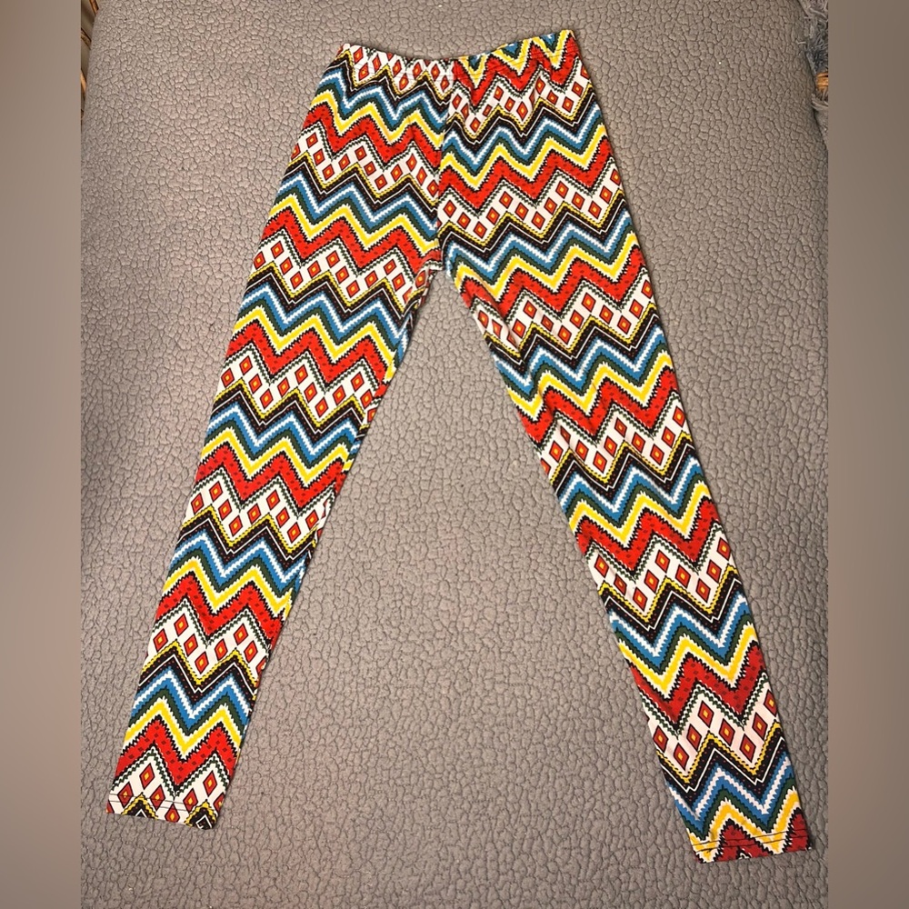 Win Win Super Soft Leggings Womens Size S-L Multicolored Red Blue‎ And Yellow